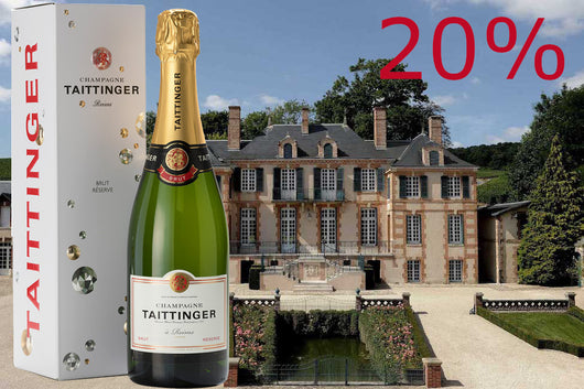 Der Brut Réserve von Taittinger ist eine exquisite Komposition aus den Rebsorten Chardonnay, Pinot Noir und Pinot Meunier. Sie ist aus über 35 verschiedenen Weinlagen und Erntejahren, die sich in ihren besten Reifestadien befinden, zusammengesetzt.